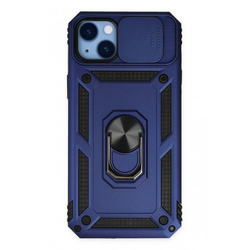 Newface iPhone 14 Plus Kılıf Pars Lens Yüzüklü Silikon - Lacivert