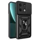 Newface Xiaomi Redmi Note 13 5G Kılıf Pars Lens Yüzüklü Silikon - Siyah