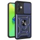 Newface İnfinix Hot 30 4G Kılıf Pars Lens Yüzüklü Silikon - Lacivert