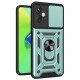 Newface İnfinix Hot 30 4G Kılıf Pars Lens Yüzüklü Silikon - Yeşil