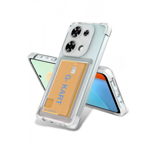 Newface Xiaomi Poco M6 Pro 4G Kılıf Kart Şeffaf Silikon - Şeffaf