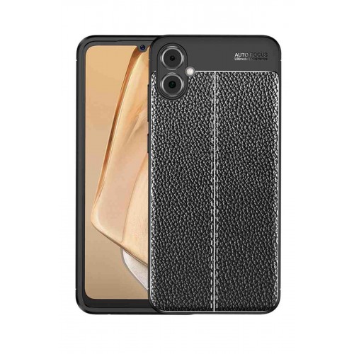 Newface Samsung Galaxy A05 Kılıf Focus Derili Silikon - Siyah Newface Samsung Galaxy A05 Kılıf Focus Derili Silikon - Siyah