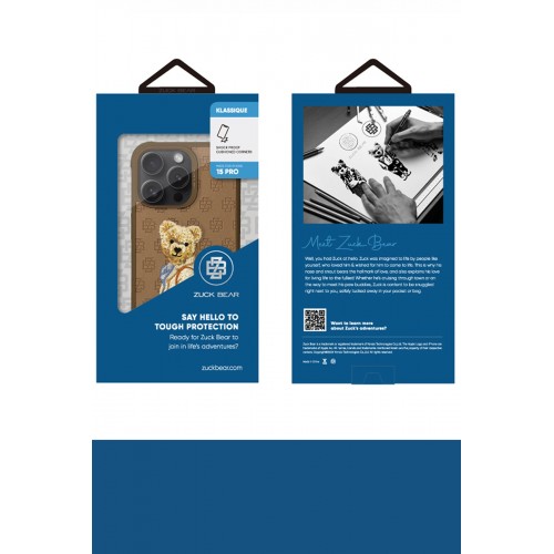 ZuckBear iPhone 15 Pro Paris Gentleman Kapak - Bag ZuckBear iPhone 15 Pro Paris Gentleman Kapak - Bag