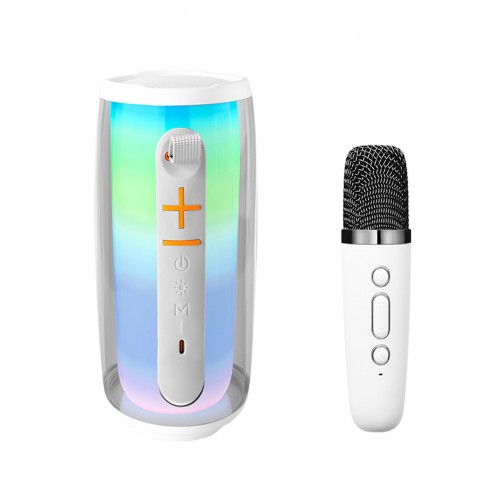 Newface Pluse 6 Mikrofonlu RGB Kablosuz Hoparlör - Beyaz Newface Pluse 6 Mikrofonlu RGB Kablosuz Hoparlör - Beyaz