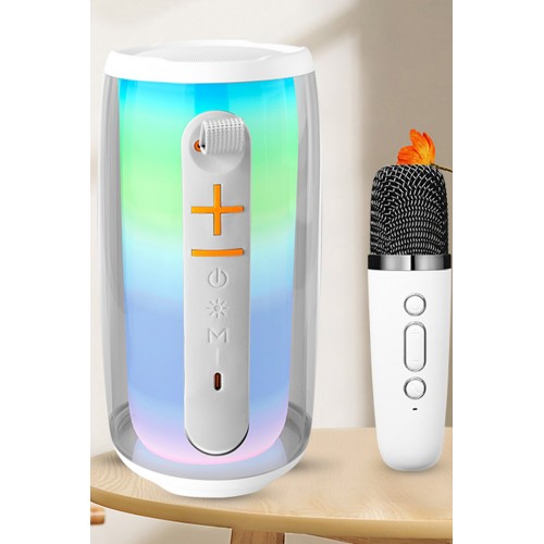 Newface Pluse 6 Mikrofonlu RGB Kablosuz Hoparlör - Beyaz Newface Pluse 6 Mikrofonlu RGB Kablosuz Hoparlör - Beyaz