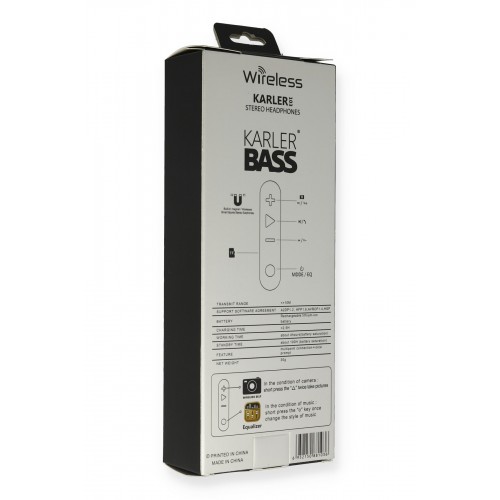 Karler Bass KR103 Kablosuz Kulaklık - Siyah Karler Bass KR103 Kablosuz Kulaklık - Siyah
