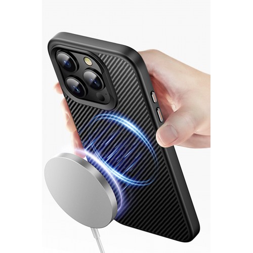Joko iPhone 15 Pro Dart Karbon Magsafe Kapak - Siyah Joko iPhone 15 Pro Dart Karbon Magsafe Kapak - Siyah