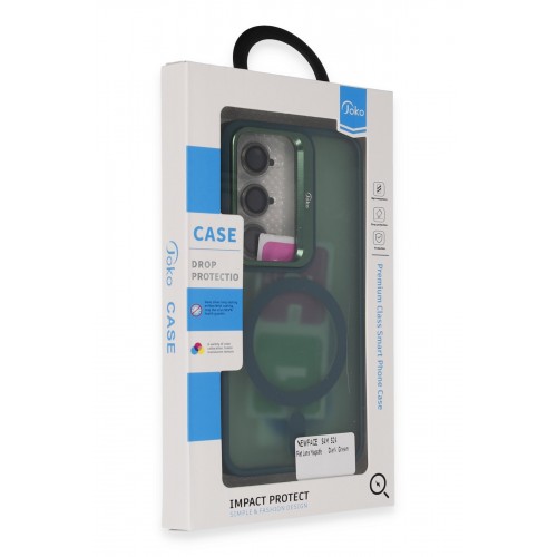 Joko Samsung Galaxy S24 Plus Flet Lens Magsafe Kapak - Koyu Yeşil Joko Samsung Galaxy S24 Plus Flet Lens Magsafe Kapak - Koyu Yeşil