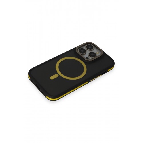 Joko iPhone 15 Pro Max Rocky Magsafe Kapak - Siyah-Sarı Joko iPhone 15 Pro Max Rocky Magsafe Kapak - Siyah-Sarı