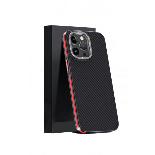 Joko iPhone 15 Pro Kılıf Aramid 600D Kevlar Karbon Fiber Magsafe Kapak - Kırmızı Joko iPhone 15 Pro Kılıf Aramid 600D Kevlar Karbon Fiber Magsafe Kapak - Kırmızı