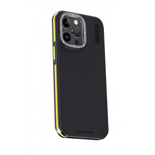 Joko iPhone 15 Pro Kılıf Aramid 600D Kevlar Karbon Fiber Magsafe Kapak - Sarı Joko iPhone 15 Pro Kılıf Aramid 600D Kevlar Karbon Fiber Magsafe Kapak - Sarı