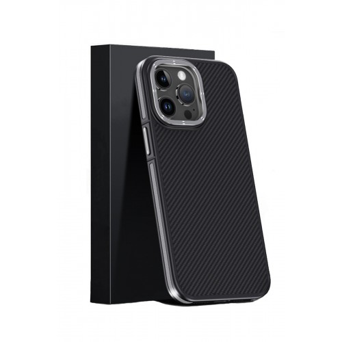Joko iPhone 15 Pro Max Kılıf Aramid 600D Kevlar Karbon Fiber Magsafe Kapak - Gri Joko iPhone 15 Pro Max Kılıf Aramid 600D Kevlar Karbon Fiber Magsafe Kapak - Gri