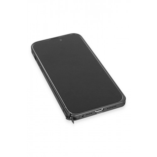 Joko iPhone 15 Pro Max Metal Bumper Mat Kapak - Siyah Joko iPhone 15 Pro Max Metal Bumper Mat Kapak - Siyah