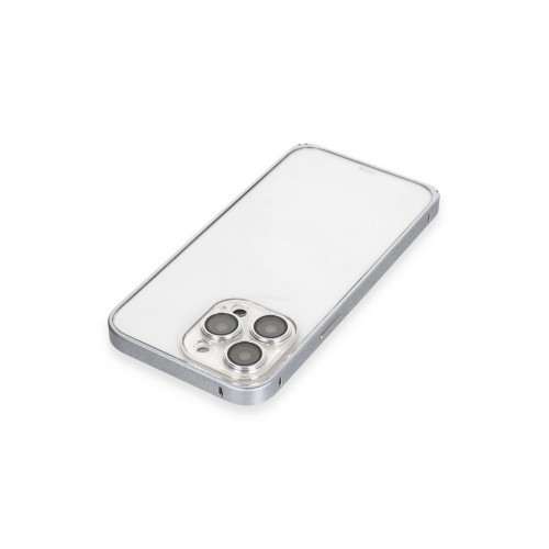 Joko iPhone 15 Pro Max Metal Bumper Mat Kapak - Gri Joko iPhone 15 Pro Max Metal Bumper Mat Kapak - Gri