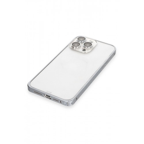 Joko iPhone 15 Pro Max Metal Bumper Mat Kapak - Gri Joko iPhone 15 Pro Max Metal Bumper Mat Kapak - Gri