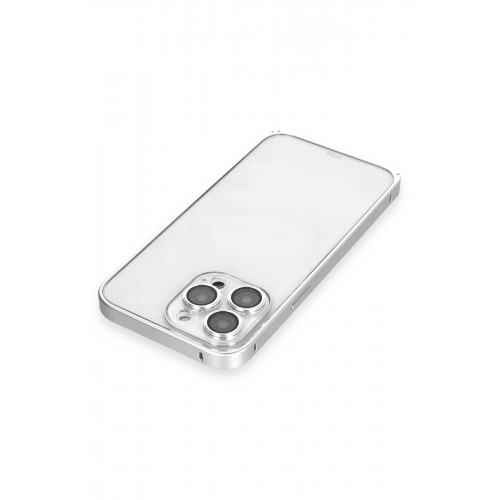 Joko iPhone 15 Pro Max Metal Bumper Mat Kapak - Gümüş Joko iPhone 15 Pro Max Metal Bumper Mat Kapak - Gümüş