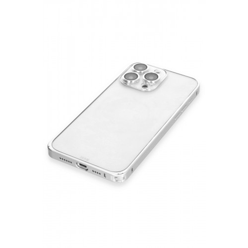Joko iPhone 15 Pro Max Metal Bumper Mat Kapak - Gümüş Joko iPhone 15 Pro Max Metal Bumper Mat Kapak - Gümüş