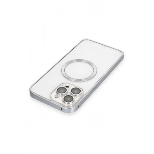 Joko iPhone 15 Pro Max Kılıf Metal Bumper Magneticsafe Kapak - Gri Joko iPhone 15 Pro Max Kılıf Metal Bumper Magneticsafe Kapak - Gri