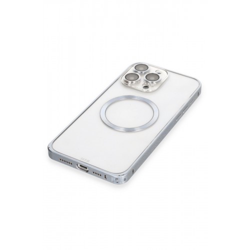 Joko iPhone 15 Pro Max Kılıf Metal Bumper Magneticsafe Kapak - Gri Joko iPhone 15 Pro Max Kılıf Metal Bumper Magneticsafe Kapak - Gri