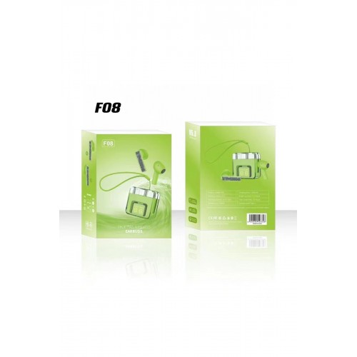 Karler Bass F08 Dijital Şarj Göstergeli TWS Bluetooth Kulaklık - Yeşil Karler Bass F08 Dijital Şarj Göstergeli TWS Bluetooth Kulaklık - Yeşil