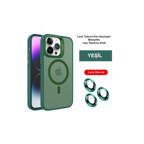 Joko iPhone 14 Pro Kılıf Flet Lens Magsafe Kapak - Koyu Yeşil