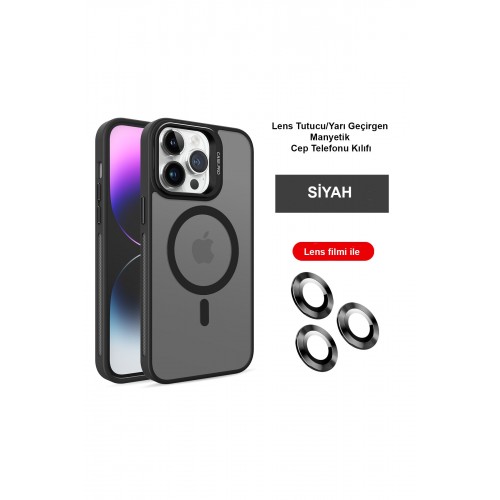 Joko iPhone 15 Pro Max Kılıf Flet Lens Magsafe Kapak - Siyah Joko iPhone 15 Pro Max Kılıf Flet Lens Magsafe Kapak - Siyah