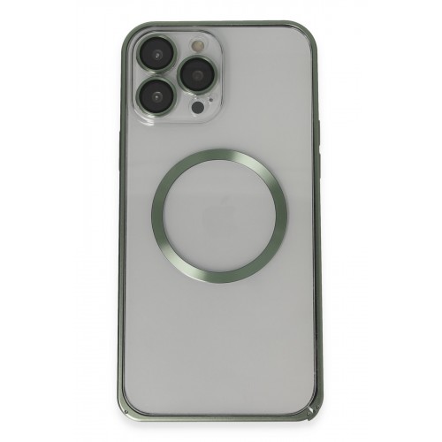 Joko iPhone 13 Pro Max Metal Bumper Magneticsafe Kapak - Yeşil Joko iPhone 13 Pro Max Metal Bumper Magneticsafe Kapak - Yeşil