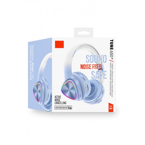 Karler Bass Tune 650 BT RGB Kablosuz Kafaüstü Kulaklık - Mavi Karler Bass Tune 650 BT RGB Kablosuz Kafaüstü Kulaklık - Mavi