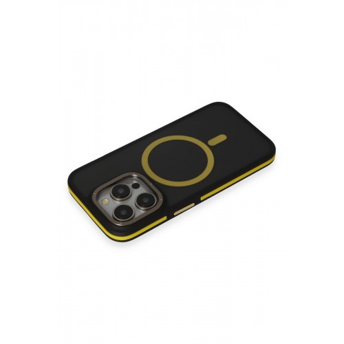 Joko iPhone 14 Pro Kılıf Rocky Magsafe Kapak - Siyah-Sarı Joko iPhone 14 Pro Kılıf Rocky Magsafe Kapak - Siyah-Sarı