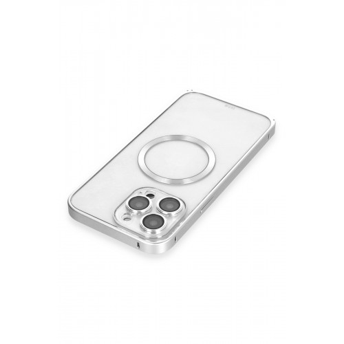 Joko iPhone 15 Pro Max Kılıf Metal Bumper Magneticsafe Kapak - Gümüş Joko iPhone 15 Pro Max Kılıf Metal Bumper Magneticsafe Kapak - Gümüş