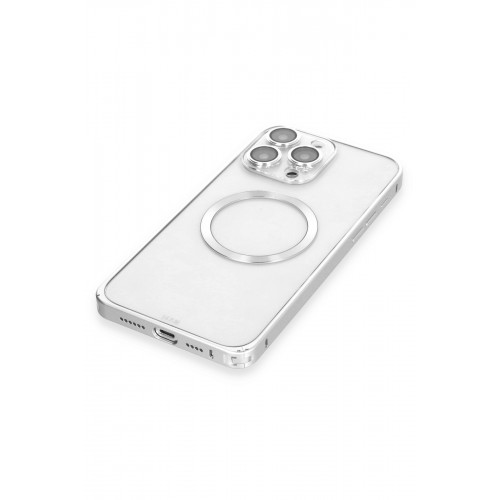 Joko iPhone 15 Pro Max Kılıf Metal Bumper Magneticsafe Kapak - Gümüş Joko iPhone 15 Pro Max Kılıf Metal Bumper Magneticsafe Kapak - Gümüş