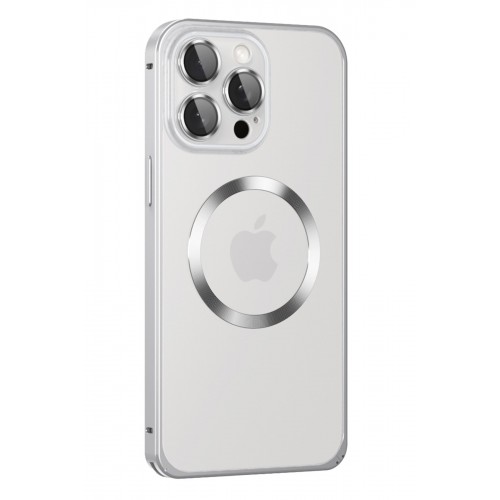 Joko iPhone 15 Pro Max Kılıf Metal Bumper Magneticsafe Kapak - Gümüş Joko iPhone 15 Pro Max Kılıf Metal Bumper Magneticsafe Kapak - Gümüş