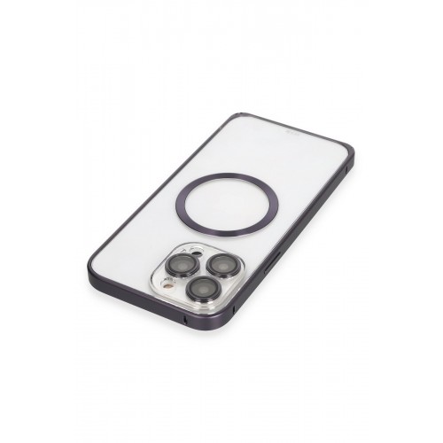 Joko iPhone 13 Pro Max Kılıf Metal Bumper Magneticsafe Kapak - Derin Mor Joko iPhone 13 Pro Max Kılıf Metal Bumper Magneticsafe Kapak - Derin Mor