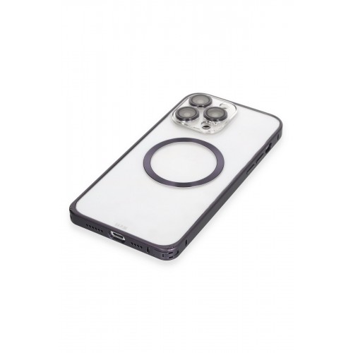 Joko iPhone 13 Pro Max Kılıf Metal Bumper Magneticsafe Kapak - Derin Mor Joko iPhone 13 Pro Max Kılıf Metal Bumper Magneticsafe Kapak - Derin Mor