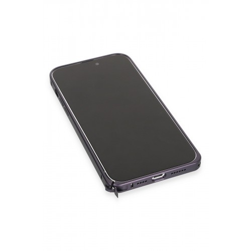 Joko iPhone 13 Pro Max Kılıf Metal Bumper Magneticsafe Kapak - Derin Mor Joko iPhone 13 Pro Max Kılıf Metal Bumper Magneticsafe Kapak - Derin Mor