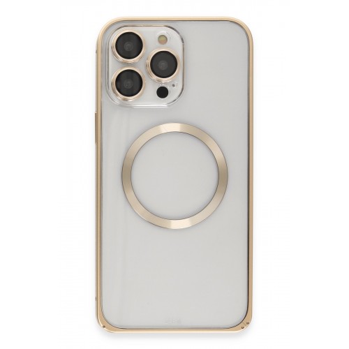 Joko iPhone 14 Pro Kılıf Metal Bumper Magneticsafe Kapak - Gold Joko iPhone 14 Pro Kılıf Metal Bumper Magneticsafe Kapak - Gold