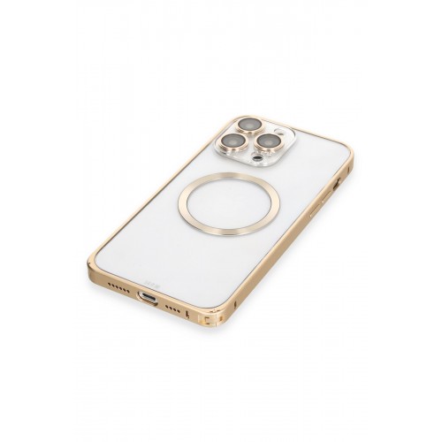 Joko iPhone 14 Pro Kılıf Metal Bumper Magneticsafe Kapak - Gold Joko iPhone 14 Pro Kılıf Metal Bumper Magneticsafe Kapak - Gold