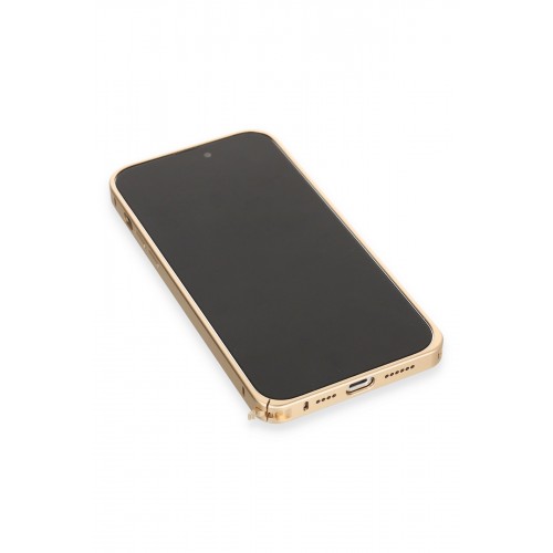 Joko iPhone 14 Pro Kılıf Metal Bumper Magneticsafe Kapak - Gold Joko iPhone 14 Pro Kılıf Metal Bumper Magneticsafe Kapak - Gold