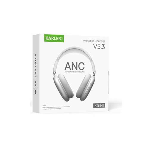 Karler Bass KRH2 Aktif Gürültü Engelleyici Özellikli BT 5.3 Kafaüstü Kablosuz Kulaklık - Beyaz Karler Bass KRH2 Aktif Gürültü Engelleyici Özellikli BT 5.3 Kafaüstü Kablosuz Kulaklık - Beyaz