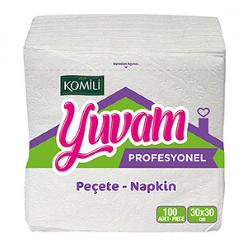 KOMİLİ YUVAM - PEÇETE 30 X 30 T. K. 17 GR 1/4 100 LÜ (1 X 24 AD. ) KOMİLİ YUVAM PRF