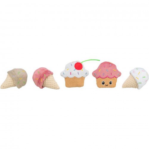 Trixie Kedi Oyuncağı, Dondurma ve Kek Şeklinde, Peluş, Kediotlu 7cm
