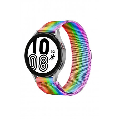 Newface Samsung Galaxy Watch 6 Metal Mıknatıslı Kordon - Gökkuşağı Newface Samsung Galaxy Watch 6 Metal Mıknatıslı Kordon - Gökkuşağı