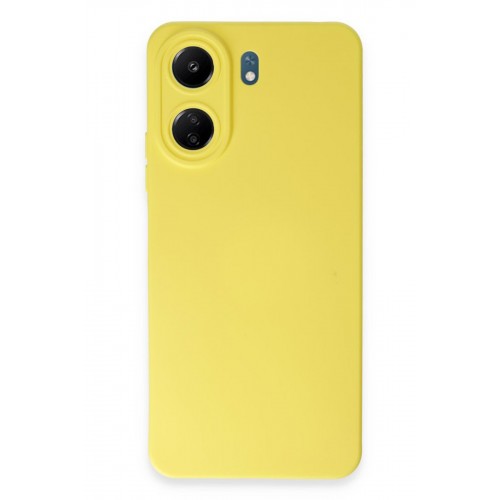 Newface Xiaomi Poco C65 Kılıf Nano içi Kadife Silikon - Sarı