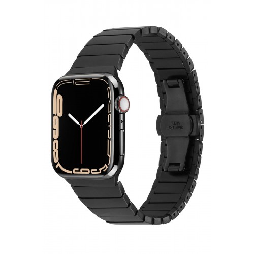 Newface Apple Watch 45mm KR400 Metal Kordon - Siyah