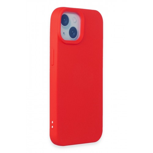 Newface iPhone 15 Kılıf Nano içi Kadife Silikon - Kırmızı Newface iPhone 15 Kılıf Nano içi Kadife Silikon - Kırmızı