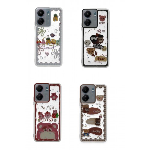 Newface Xiaomi Poco C65 Kılıf Sweet Desenli Silikon Kapak - Sarı Newface Xiaomi Poco C65 Kılıf Sweet Desenli Silikon Kapak - Sarı