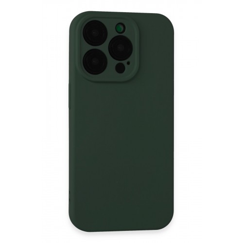 Newface iPhone 15 Pro Max Kılıf Nano içi Kadife Silikon - Koyu Yeşil Newface iPhone 15 Pro Max Kılıf Nano içi Kadife Silikon - Koyu Yeşil