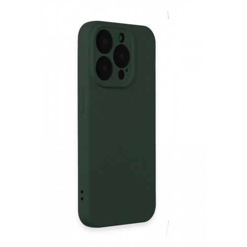 Newface iPhone 15 Pro Max Kılıf Nano içi Kadife Silikon - Koyu Yeşil Newface iPhone 15 Pro Max Kılıf Nano içi Kadife Silikon - Koyu Yeşil