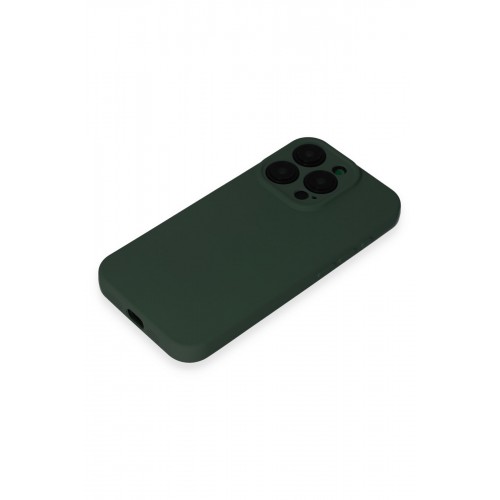Newface iPhone 15 Pro Max Kılıf Nano içi Kadife Silikon - Koyu Yeşil Newface iPhone 15 Pro Max Kılıf Nano içi Kadife Silikon - Koyu Yeşil