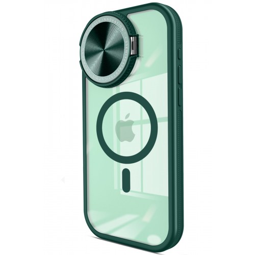 Newface iPhone 14 Pro Max Kılıf Teleskop Lens Magsafe Silikon Kapak - Koyu Yeşil Newface iPhone 14 Pro Max Kılıf Teleskop Lens Magsafe Silikon Kapak - Koyu Yeşil